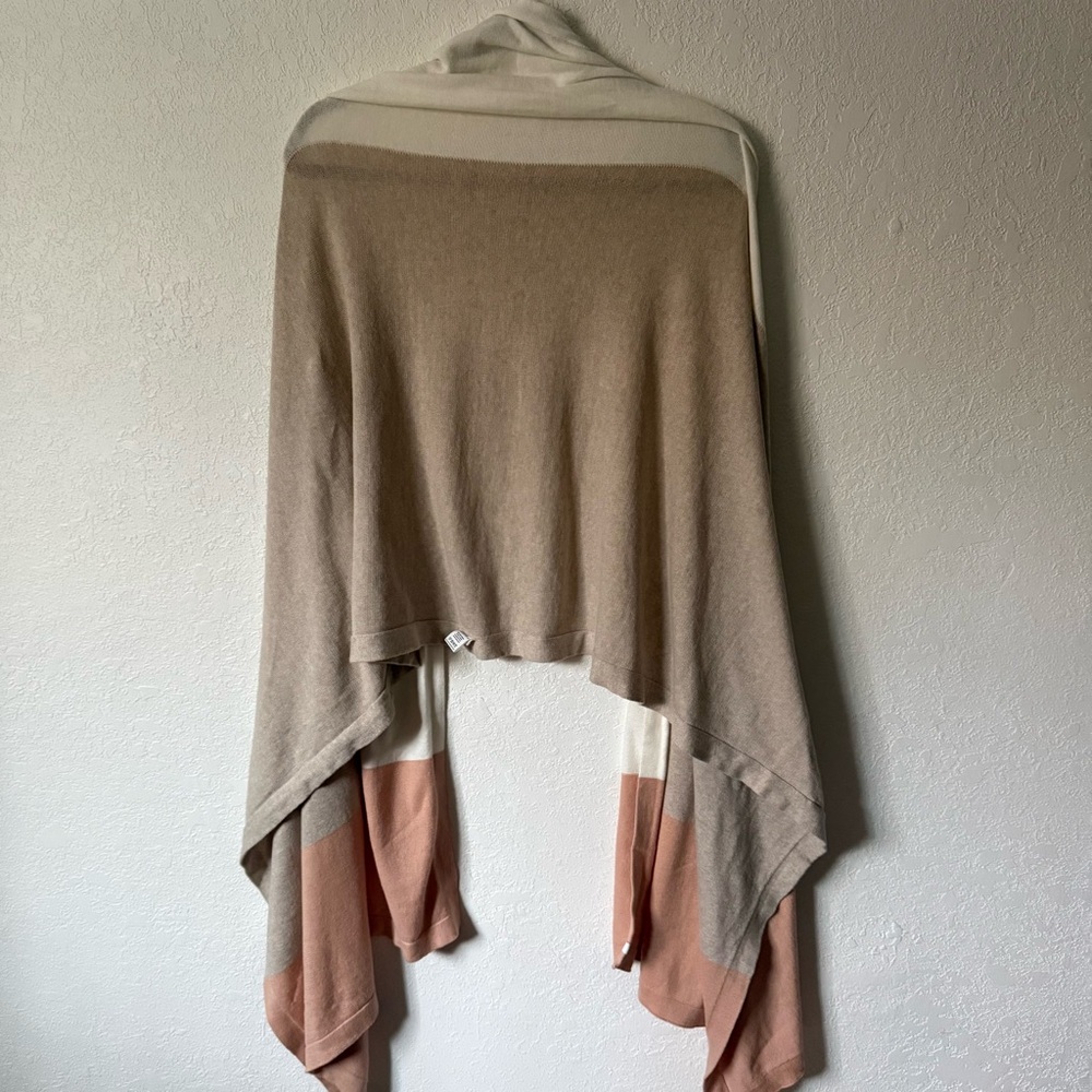 Zestt Travel Scarf Cream, Pink and Tan, OS, Oragnic Cotton - Picture 6 of 8
